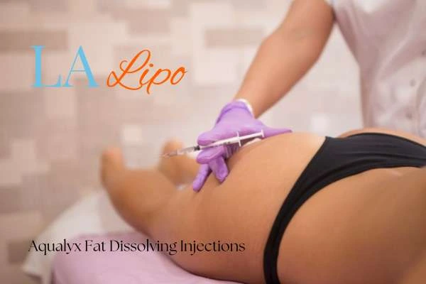 Woman having fat dissolving injections St Albans on thighs