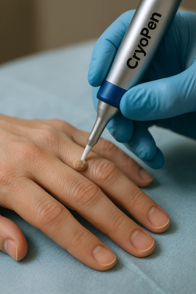 example of cryopen wart removal St Albans treatment on a persons finger