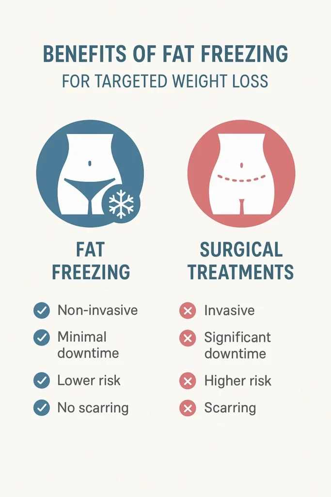 graphic showing the benefits of fat freezing St Albans