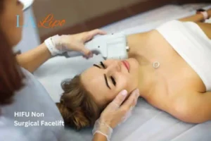 Woman having Hi-Fu to reduce wrinkles St Albans.