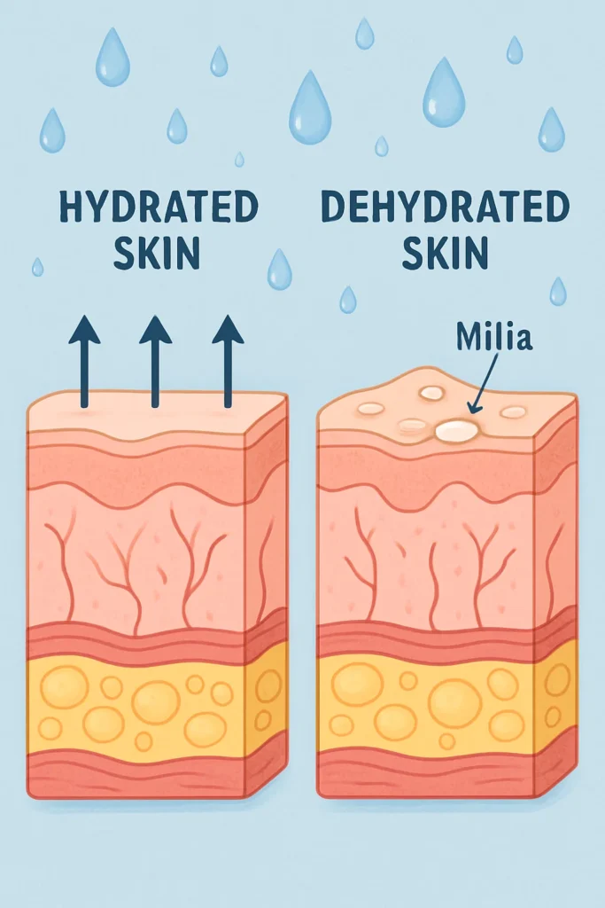 The importance of hydration and milia production St Albans