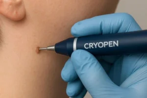 Person receiving skin tag removal St Albans
