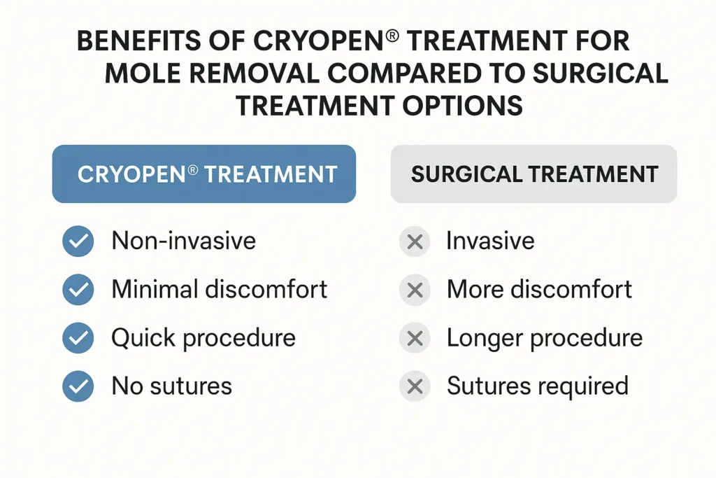 Benefits of facial mole removal St Albans - call our team today to book a consultation