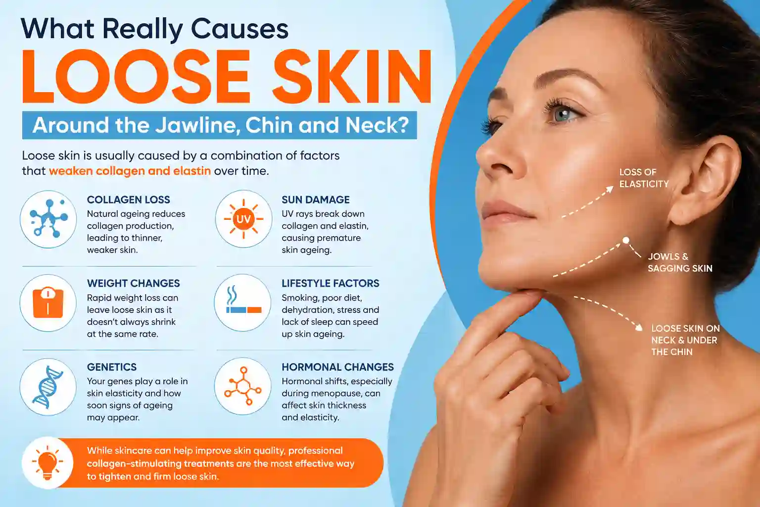 What Really Causes Loose Skin Around the Jawline, Chin and Neck St Albans?